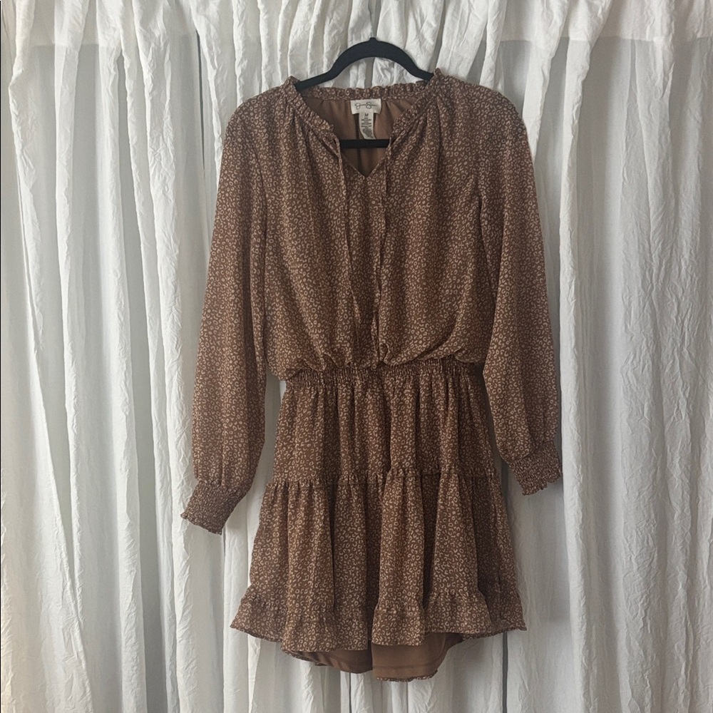 Jessica Simpson Brown Long Sleeve Dress